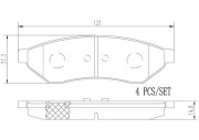 P10008N Sada brzdových destiček, kotoučová brzda BREMBO NAO LINE BREMBO