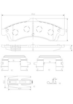 P10009N Sada brzdových destiček, kotoučová brzda PRIME LINE - Ceramic BREMBO