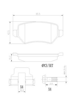 P10013N Sada brzdových destiček, kotoučová brzda BREMBO NAO LINE BREMBO