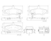 P10025N Sada brzdových destiček, kotoučová brzda BREMBO NAO LINE BREMBO