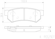 P10053N Sada brzdových destiček, kotoučová brzda BREMBO NAO LINE BREMBO