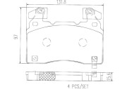 P10064N Sada brzdových destiček, kotoučová brzda BREMBO NAO LINE BREMBO