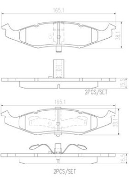 P11009N Sada brzdových destiček, kotoučová brzda BREMBO NAO LINE BREMBO