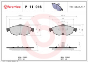 P 11 016 Brzdové destičky BREMBO