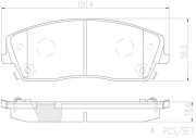 P11019N Sada brzdových destiček, kotoučová brzda BREMBO NAO LINE BREMBO