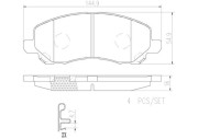 P11026N Sada brzdových destiček, kotoučová brzda BREMBO NAO LINE BREMBO