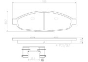 P11028N Sada brzdových destiček, kotoučová brzda BREMBO NAO LINE BREMBO