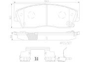 P11041N Sada brzdových destiček, kotoučová brzda BREMBO NAO LINE BREMBO