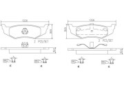 P18015N Sada brzdových destiček, kotoučová brzda BREMBO NAO LINE BREMBO