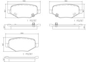 P18028N Sada brzdových destiček, kotoučová brzda BREMBO NAO LINE BREMBO