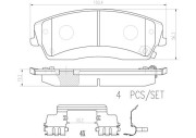 P18034N Sada brzdových destiček, kotoučová brzda BREMBO NAO LINE BREMBO