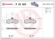 P 23 022 BREMBO sada brzdových platničiek kotúčovej brzdy P 23 022 BREMBO
