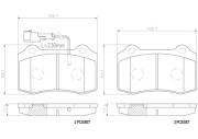 P23052N Sada brzdových destiček, kotoučová brzda BREMBO NAO LINE BREMBO