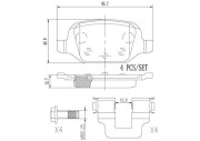 P23064N Sada brzdových destiček, kotoučová brzda BREMBO NAO LINE BREMBO