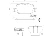 P23065N Sada brzdových destiček, kotoučová brzda BREMBO NAO LINE BREMBO