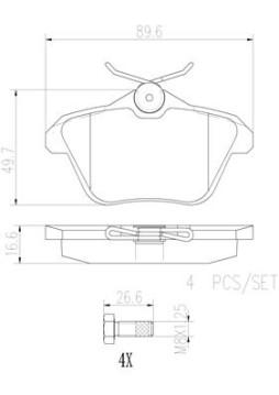 P23067N Sada brzdových destiček, kotoučová brzda BREMBO NAO LINE BREMBO