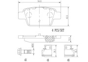 P23080N Sada brzdových destiček, kotoučová brzda BREMBO NAO LINE BREMBO