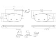 P23087N Sada brzdových destiček, kotoučová brzda BREMBO NAO LINE BREMBO