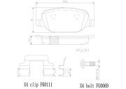 P23089N Sada brzdových destiček, kotoučová brzda BREMBO NAO LINE BREMBO