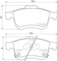 P 23 167 Sada brzdových destiček, kotoučová brzda PRIME LINE BREMBO