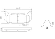 P24036N Sada brzdových destiček, kotoučová brzda BREMBO NAO LINE BREMBO