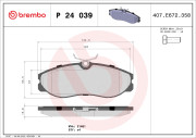 P 24 039 BREMBO sada brzdových platničiek kotúčovej brzdy P 24 039 BREMBO