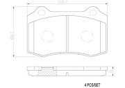 P24073N Sada brzdových destiček, kotoučová brzda BREMBO NAO LINE BREMBO