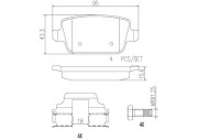 P24075N Sada brzdových destiček, kotoučová brzda BREMBO NAO LINE BREMBO