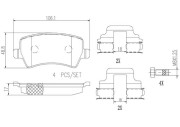 P24078N Sada brzdových destiček, kotoučová brzda BREMBO NAO LINE BREMBO