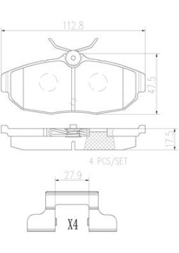 P24122N Sada brzdových destiček, kotoučová brzda PRIME LINE - Ceramic BREMBO