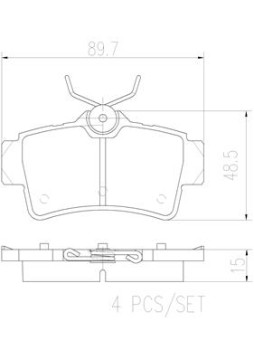 P24155N Sada brzdových destiček, kotoučová brzda PRIME LINE - Ceramic BREMBO