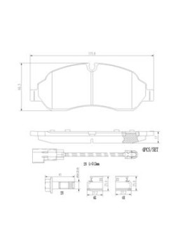 P24171N Sada brzdových destiček, kotoučová brzda BREMBO NAO LINE BREMBO