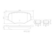 P24172N Sada brzdových destiček, kotoučová brzda BREMBO NAO LINE BREMBO