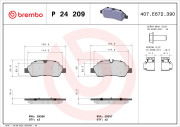 P 24 209 Sada brzdových destiček, kotoučová brzda PRIME LINE BREMBO