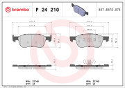 P 24 210 Sada brzdových destiček, kotoučová brzda PRIME LINE BREMBO