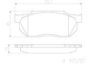 P28006N Sada brzdových destiček, kotoučová brzda BREMBO NAO LINE BREMBO