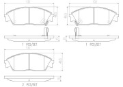 P28016N Sada brzdových destiček, kotoučová brzda BREMBO NAO LINE BREMBO