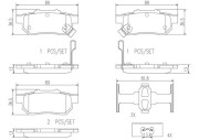 P28025N Sada brzdových destiček, kotoučová brzda BREMBO NAO LINE BREMBO