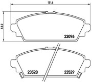 P28031N Sada brzdových destiček, kotoučová brzda BREMBO NAO LINE BREMBO