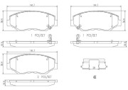 P28035N Sada brzdových destiček, kotoučová brzda BREMBO NAO LINE BREMBO