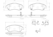 P28045N Sada brzdových destiček, kotoučová brzda BREMBO NAO LINE BREMBO