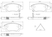 P28050N Sada brzdových destiček, kotoučová brzda BREMBO NAO LINE BREMBO