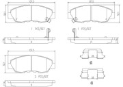 P28052N Sada brzdových destiček, kotoučová brzda BREMBO NAO LINE BREMBO