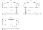 P28055N Sada brzdových destiček, kotoučová brzda BREMBO NAO LINE BREMBO