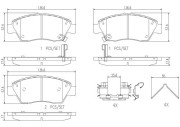 P28056N Sada brzdových destiček, kotoučová brzda BREMBO NAO LINE BREMBO