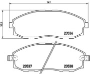 P30010N Sada brzdových destiček, kotoučová brzda BREMBO NAO LINE BREMBO