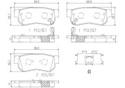 P30014N Sada brzdových destiček, kotoučová brzda BREMBO NAO LINE BREMBO