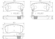 P30025N Sada brzdových destiček, kotoučová brzda BREMBO NAO LINE BREMBO