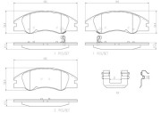 P30042N Sada brzdových destiček, kotoučová brzda BREMBO NAO LINE BREMBO