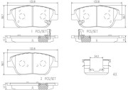 P30066N Sada brzdových destiček, kotoučová brzda BREMBO NAO LINE BREMBO